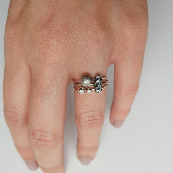 Moonrock stack ring set Smitted Studio