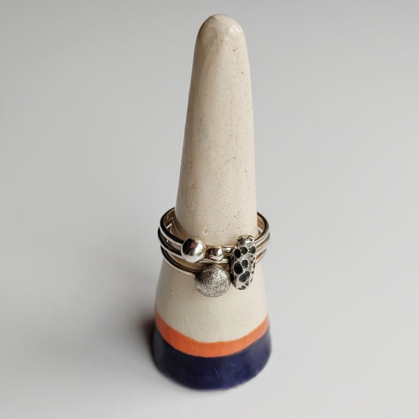 Moonrock stack ring set Smitted Studio