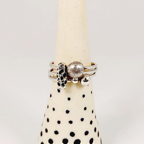 Moonrock stack ring set Smitted Studio