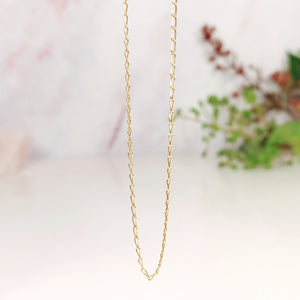 Fine gold filled chain, bonded chain. Does not rub off over time