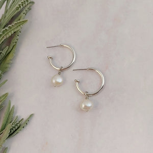 Pearl Charm Hoops Smitted Studio