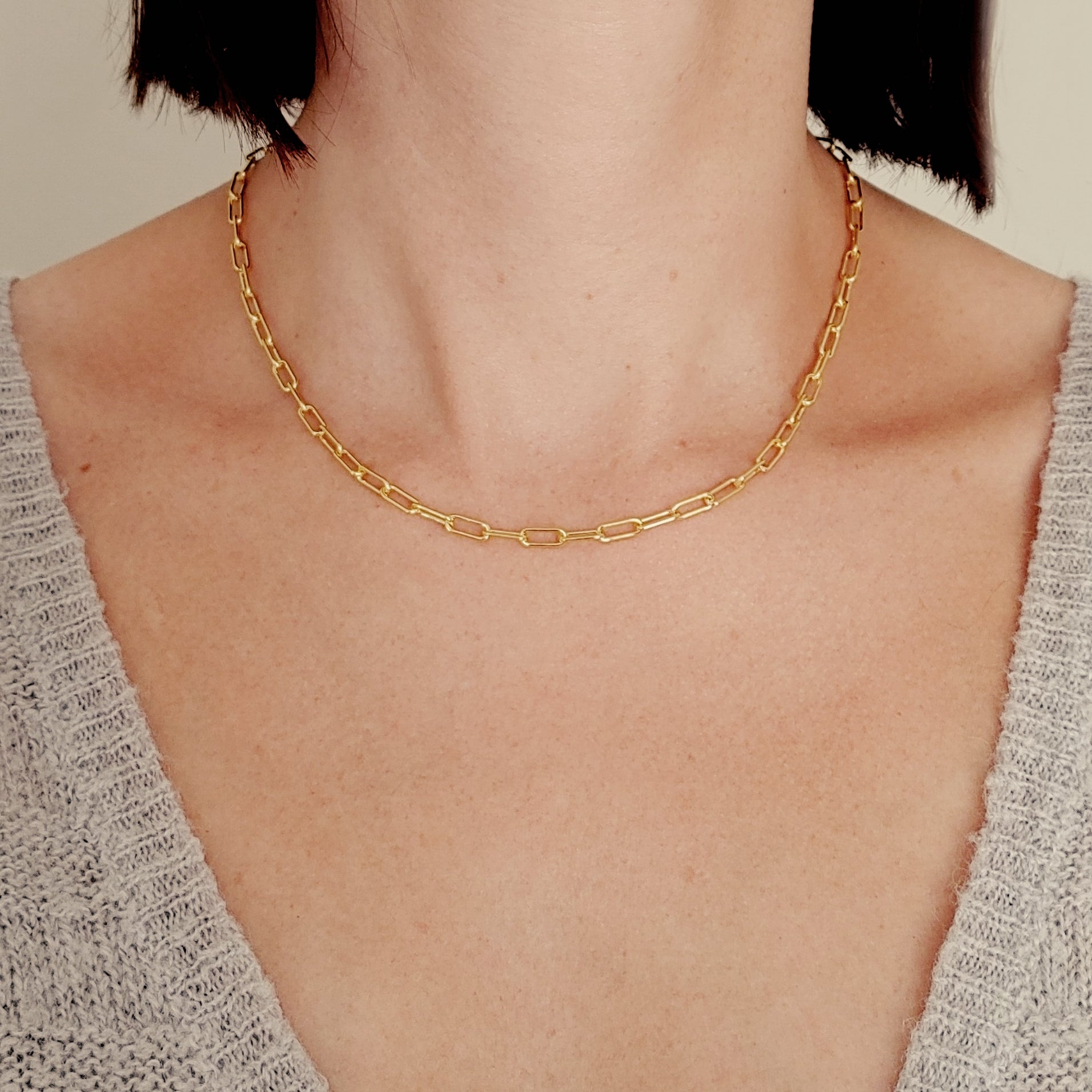 Gold-plated Paperclip Chain Smitted Studio