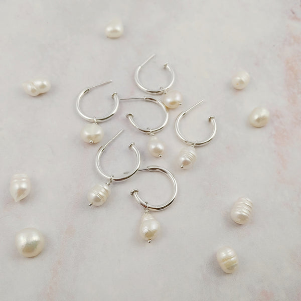 Pearl Charm Hoops Smitted Studio